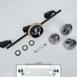 Plafonnier Leteque Écru, Noir, 3 lumières