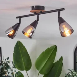 Plafonnier Leteque Écru, Noir, 3 lumières