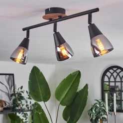 Plafonnier Leteque Écru, Noir, 3 lumières