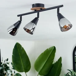 Plafonnier Leteque Écru, Noir, 3 lumières