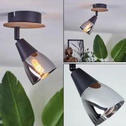 Plafonnier Leteque Écru, Noir, 1 lumière