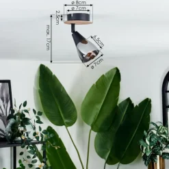 Plafonnier Leteque Écru, Noir, 1 lumière