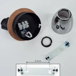 Plafonnier Leteque Écru, Noir, 1 lumière