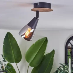 Plafonnier Leteque Écru, Noir, 1 lumière