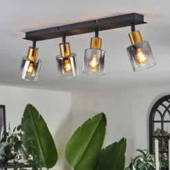 Plafonnier Leteque Noir, 4 lumières