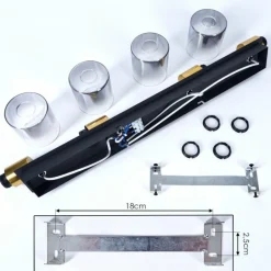 Plafonnier Leteque Noir, 4 lumières