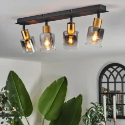 Plafonnier Leteque Noir, 4 lumières