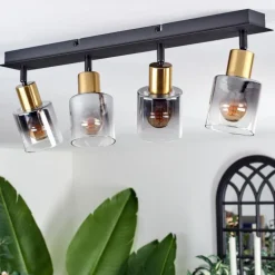 Plafonnier Leteque Noir, 4 lumières