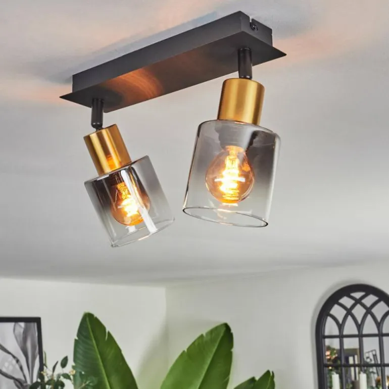 Plafonnier Leteque Noir, 2 lumières