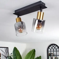 Plafonnier Leteque Noir, 2 lumières