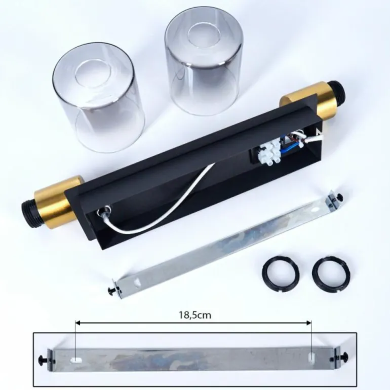 Plafonnier Leteque Noir, 2 lumières