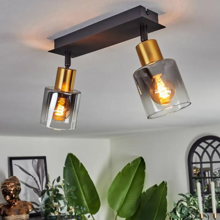 Plafonnier Leteque Noir, 2 lumières