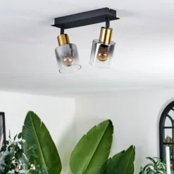 Plafonnier Leteque Noir, 2 lumières