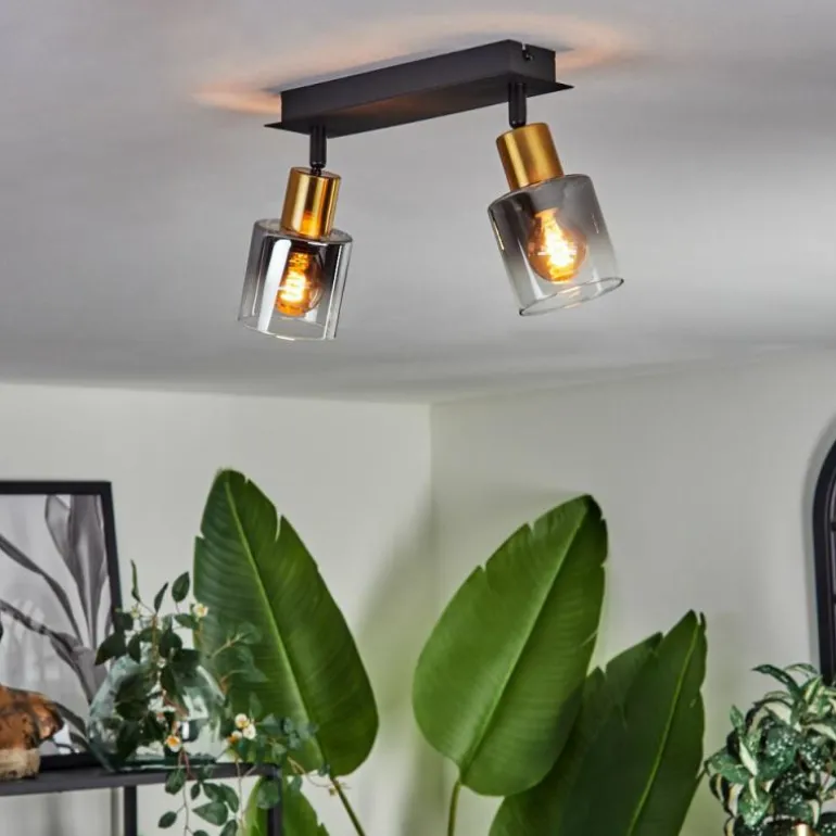 Plafonnier Leteque Noir, 2 lumières