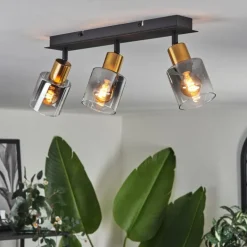 Plafonnier Leteque Noir, 3 lumières