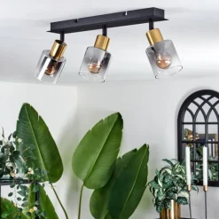 Plafonnier Leteque Noir, 3 lumières