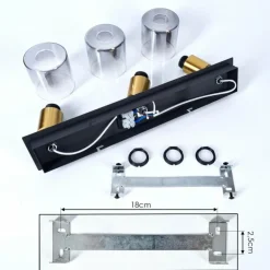 Plafonnier Leteque Noir, 3 lumières