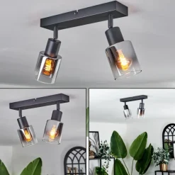 Plafonnier Leteque Noir, 2 lumières