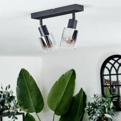 Plafonnier Leteque Noir, 2 lumières