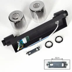 Plafonnier Leteque Noir, 2 lumières