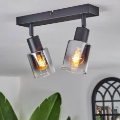 Plafonnier Leteque Noir, 2 lumières