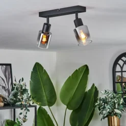 Plafonnier Leteque Noir, 2 lumières