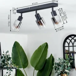 Plafonnier Leteque Noir, 3 lumières