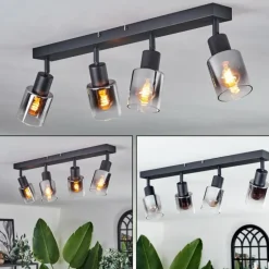 Plafonnier Leteque Noir, 4 lumières