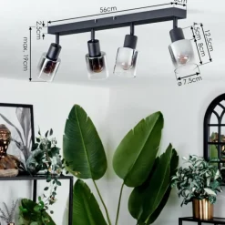 Plafonnier Leteque Noir, 4 lumières