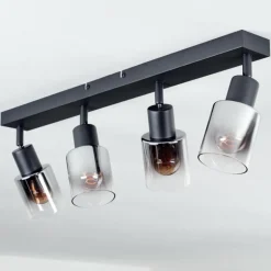 Plafonnier Leteque Noir, 4 lumières