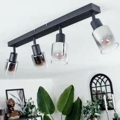 Plafonnier Leteque Noir, 4 lumières