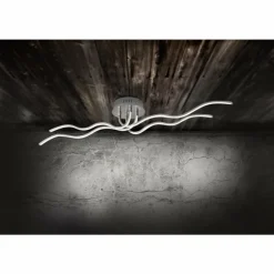 Plafonnier Leuchten Direkt WAVE LED Acier inoxydable, 4 lumières