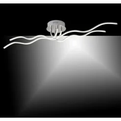 Plafonnier Leuchten Direkt WAVE LED Acier inoxydable, 4 lumières