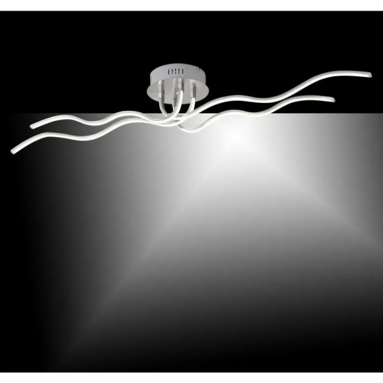 Plafonnier Leuchten Direkt WAVE LED Acier inoxydable, 4 lumières