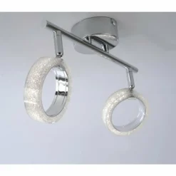 Plafonnier Leuchten Direkt ANGELO LED Chrome, 2 lumières