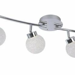 Plafonnier Leuchten Direkt MIKO LED Chrome, 4 lumières, Télécommandes, Changeur de couleurs