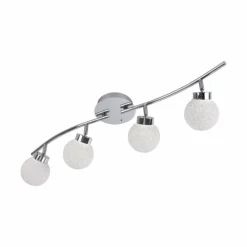 Plafonnier Leuchten Direkt MIKO LED Chrome, 4 lumières, Télécommandes, Changeur de couleurs