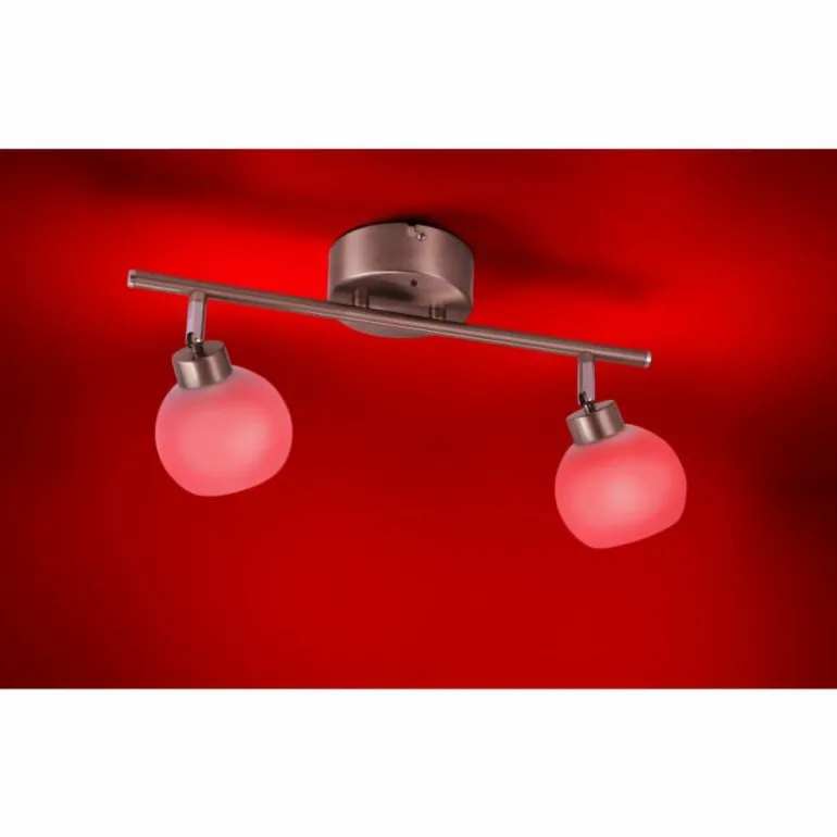 Plafonnier Leuchten Direkt LOLA-LOTTA LED Acier inoxydable, 2 lumières, Télécommandes, Changeur de couleurs