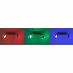 Plafonnier Leuchten Direkt LOLA-MIKE LED Acier inoxydable, 2 lumières, Télécommandes, Changeur de couleurs