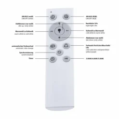 Plafonnier Leuchten Direkt LUISA LED Blanc, 1 lumière, Télécommandes, Changeur de couleurs