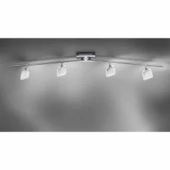 Plafonnier Leuchten Direkt Tony LED Chrome, Nickel mat, 4 lumières