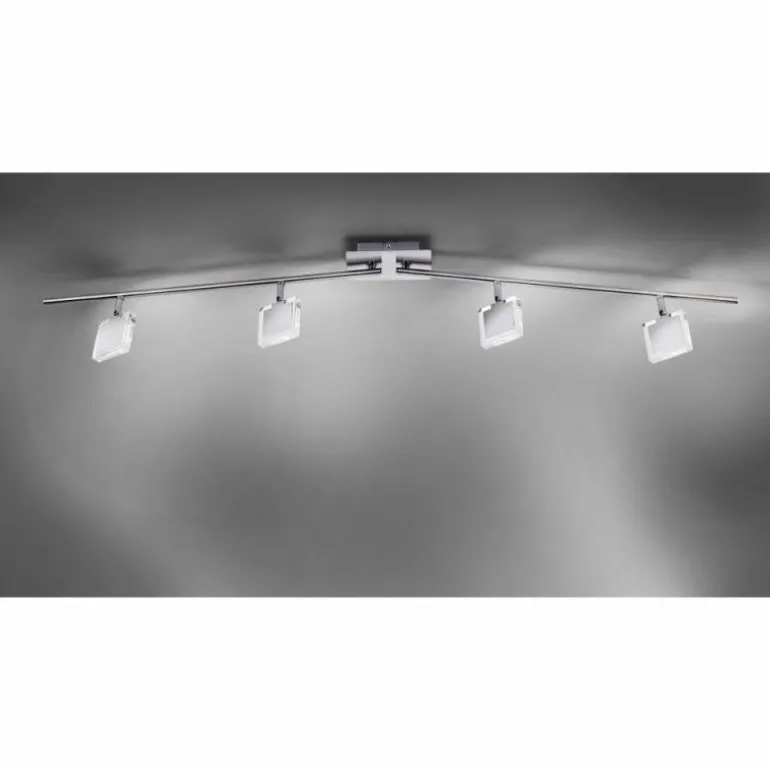 Plafonnier Leuchten Direkt Tony LED Chrome, Nickel mat, 4 lumières