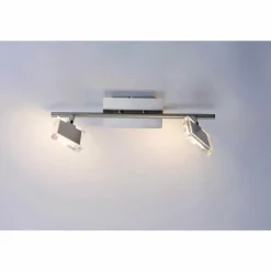 Plafonnier Leuchten Direkt Tony LED Chrome, Nickel mat, 2 lumières
