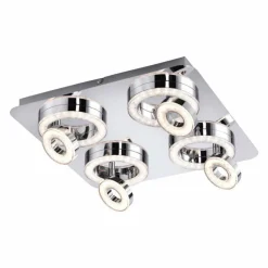 Plafonnier Leuchten Direkt Tim LED Chrome, 8 lumières