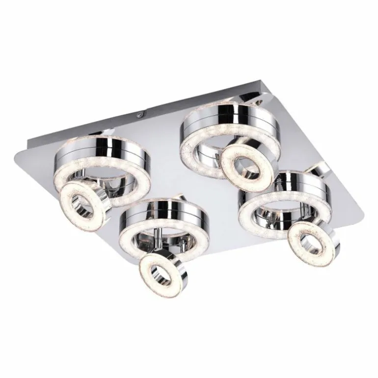 Plafonnier Leuchten Direkt Tim LED Chrome, 8 lumières