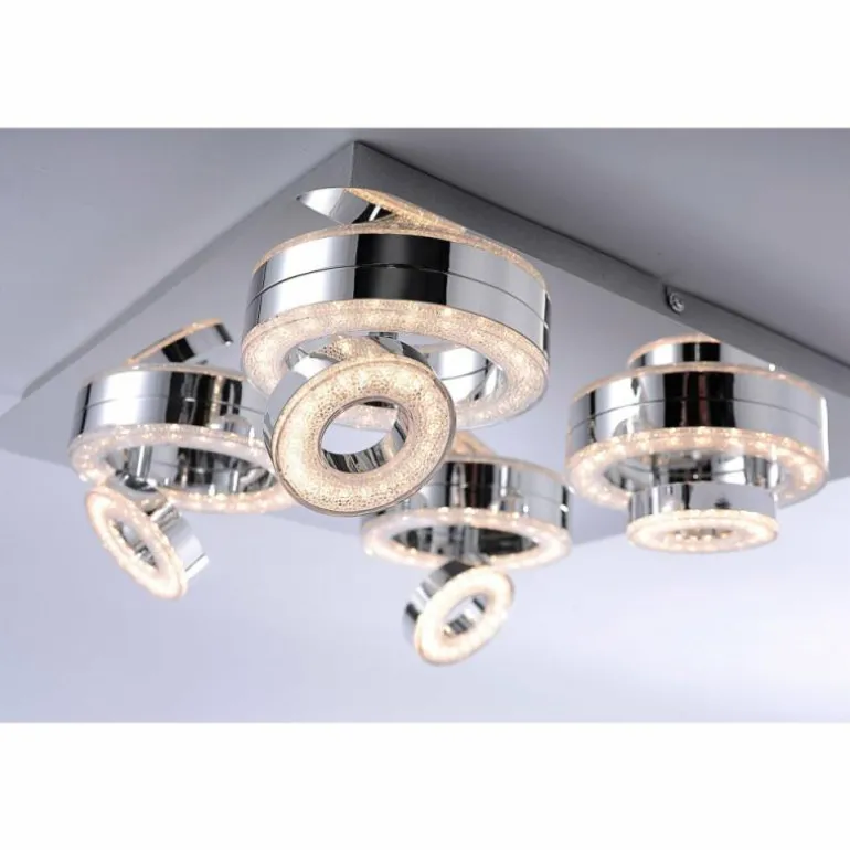 Plafonnier Leuchten Direkt Tim LED Chrome, 8 lumières