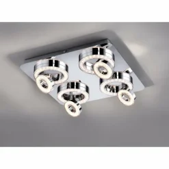Plafonnier Leuchten Direkt Tim LED Chrome, 8 lumières