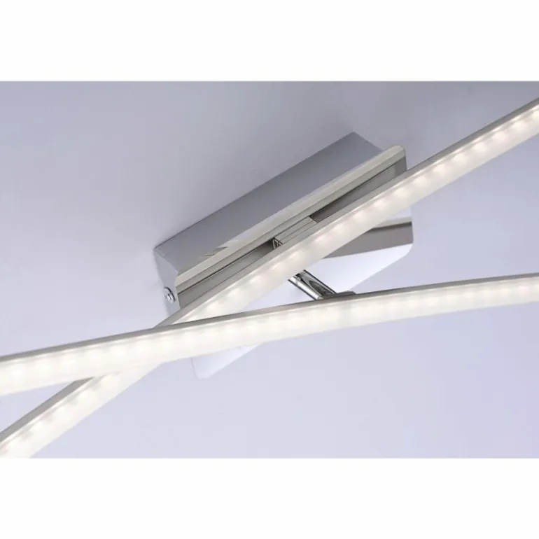 Plafonnier Leuchten Direkt Simon LED Chrome, 2 lumières