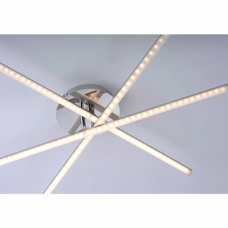 Plafonnier Leuchten Direkt Simon LED Chrome, 3 lumières