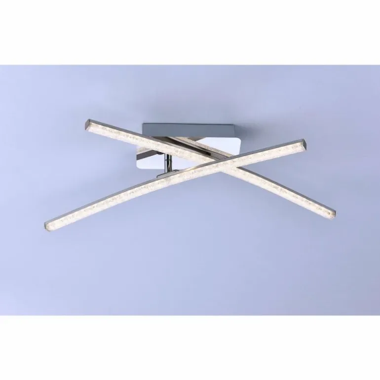 Plafonnier Leuchten Direkt Simon LED Chrome, 2 lumières